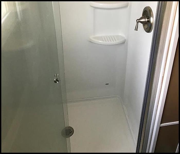Bathroom shower after soot damage cleanup services were completed by SERVPRO of Bear/New Castle
